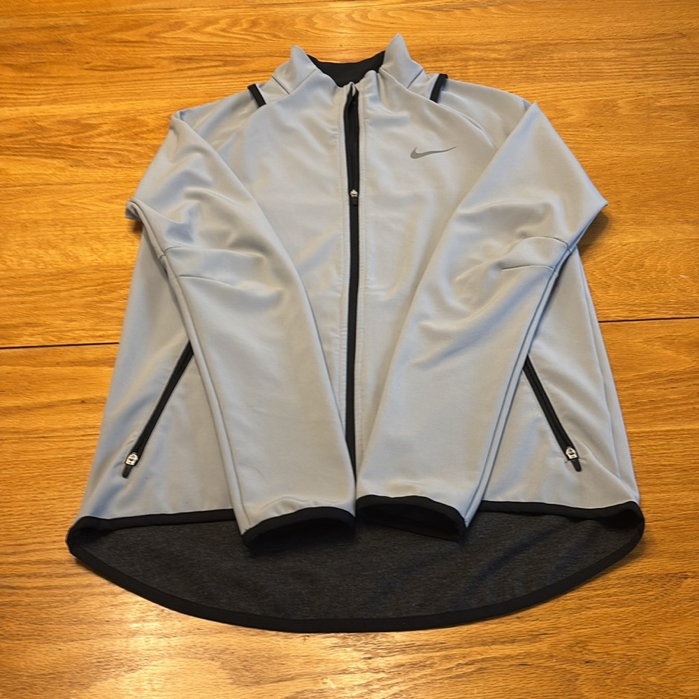 Nike Men’s Light Gray Performance Full-Zip Jacket with Black Trim - Picture 6 of 7